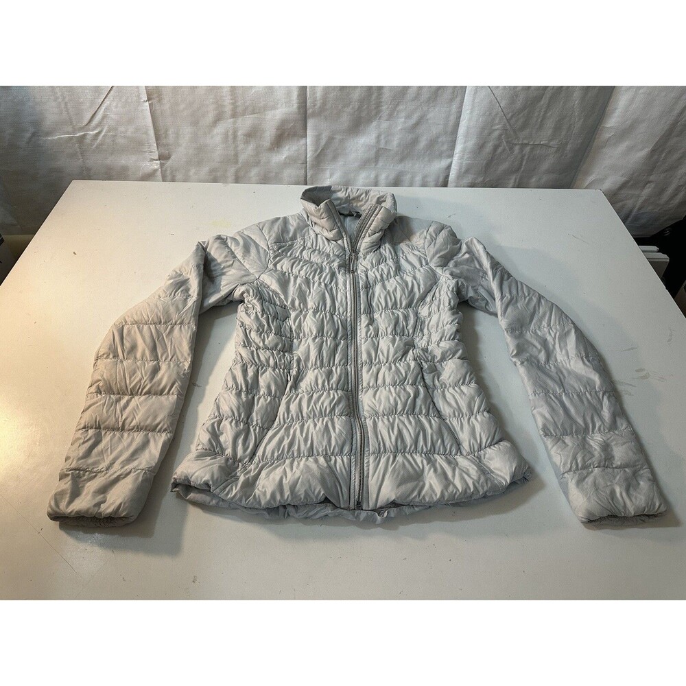 Athleta Goose Down Light Gray Full Zip Puffer Jacket - Women’s Size M